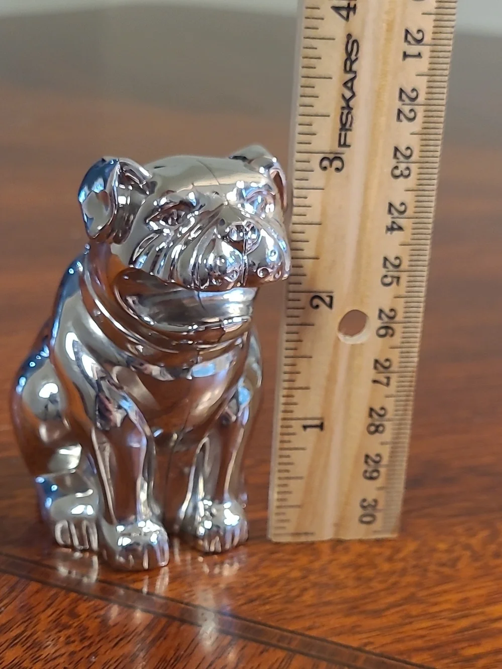 Silver Chrome Bulldog Dog Bottle Opener Figurine Unique Novelty Barware Gift